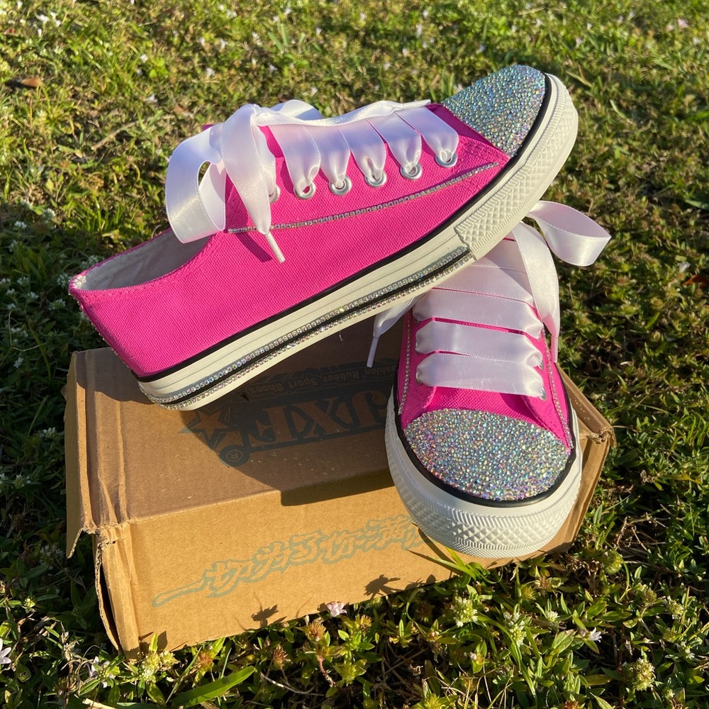 Rhinestone Sneakers (Size 8)